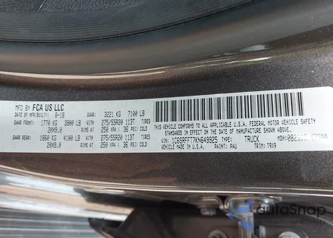 2019 Ram 1500 Big Horn/Lone Star 4X4 5'7 Box from USA, damaged, VIN 1C6SRFFT7KN649925